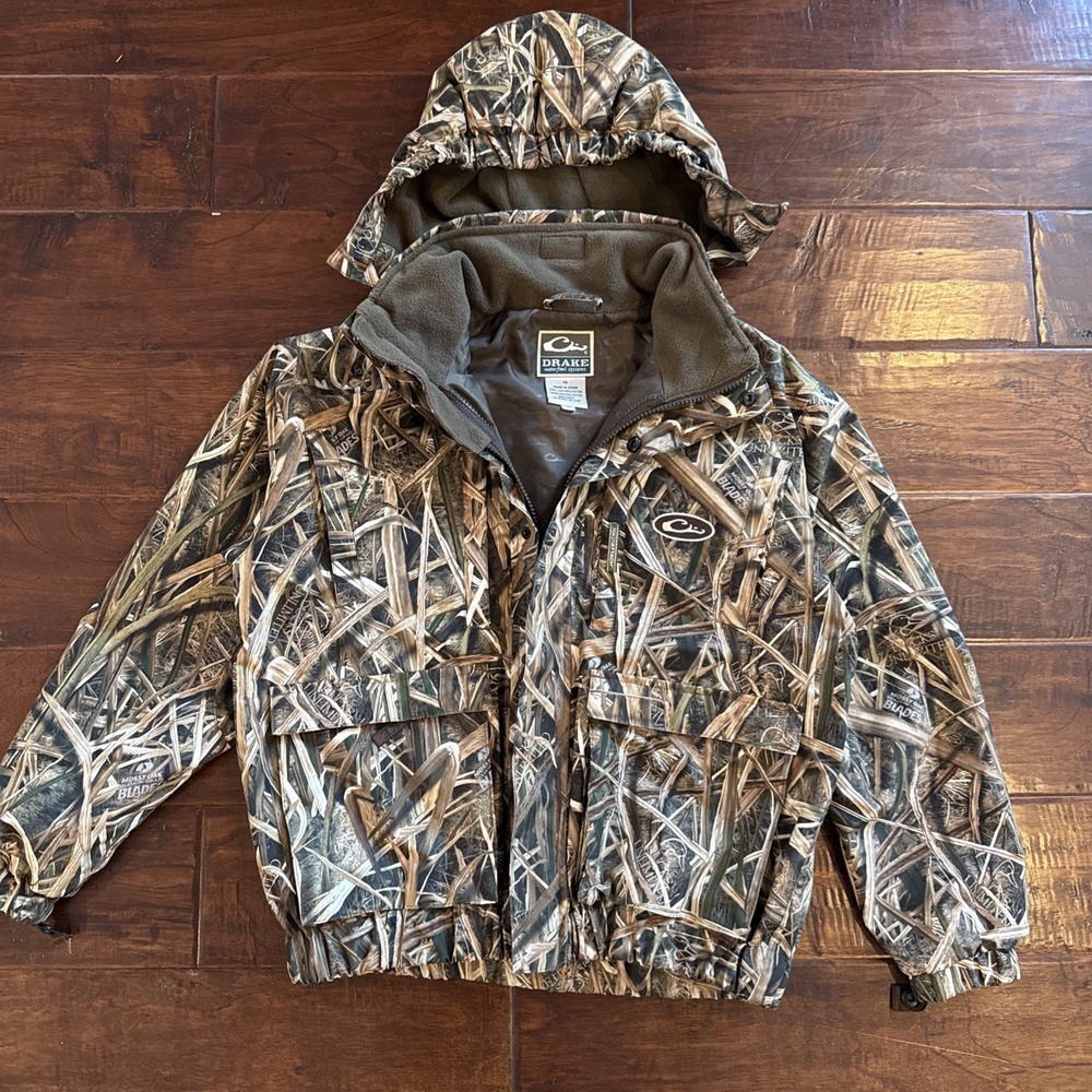 Drake Waterfowl Systems 4 In 1 Youth ‎ 14 Jacket Mossy Oak Camouflage Hunting